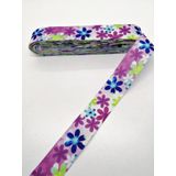 Hobigram Renkli Çiçek Desenli Grogren Kurdele 2,5 cm 3 Metre