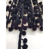 Hobigram Siyah Şerit Ponpon 1,5 cm 5 Metre