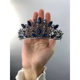 Hobigram Sophia Lacivert Kristal Taşlı Kına Ve Gelin Tacı