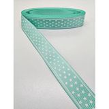 Hobigram Su Yeşili Yıldızlı Grogren Kurdele 2,5 cm 1 Metre