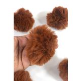 Hobigram Tavşan Tüyü Peluş Ponpon Çanta Ayakkabı Süsleme Tüyü Kiremit 1 Adet