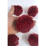 Hobigram Tavşan Tüyü Peluş Ponpon Çanta Ayakkabı Süsleme Tüyü Kırmızı 1 Adet