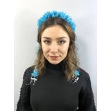 Hobigram Turkuaz Lazer Kesim İncili Taç