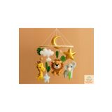 hobiimobiii ANIMALS SAFARİ FİGÜRLÜ BEBEK BEŞİK SÜSÜ (MÜZİKLİ) DÖNENCE