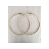 HOBİKİDS 25 Cm Ahşap Vidalı Kasnak 2'li Set; Etamin, Punch, Nakış Kasnağı