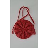 Hobilanka El Örgüsü Makaron Model Omuz Çantası - 023-Kırmızı