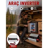 Hobilinka 1000 Watt Oto Invertör Elektrik Dönüştürücü Ev Tipi Priz - (ClearEyelets)Black-RadiantOrchid