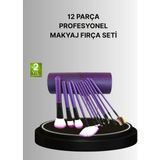 Hobilinka 12’li Makyaj Fırça Seti Fondöten Allık Far Karıştırma Için Tam Uyumlu - Renkli