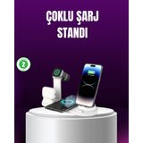Hobilinka 15W Hızlı Şarj Destekli 4’ü 1 Arada Kablosuz Şarj Istasyonu - 20W GaN Black