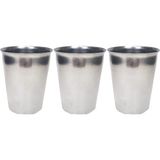 Hobilinka 3 Adet Paslanmaz Çelik Krom Bardak 9 x 7,5 x 5,5cm - 1 Adet - 0 - 499 ml