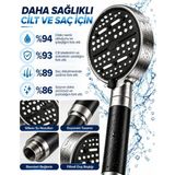 Hobilinka 6 Sprey Modlu Filtreli Duş Başlığı Büyük Su Paneli Silikon Nozullu Modern Tasarım - standart