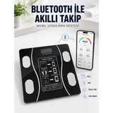 Hobilinka Akıllı Cam Baskül Bluetooth Mobil Uygulamalı Vücut Analiz Tartısı 180 kg LCD Ekran - Renkli