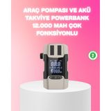 Hobilinka Araç Hava Pompası ve Akü Takviye Powerbank 12.000 Mah Çok Fonksiyonlu - 0 - 3 Yaş - 0 - Siyah