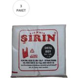 Hobilinka Beyaz Kalın Atlet Poşet Orta Boy 28X50 cm 1 kg 3 Paket (Takriben 225 Adet) - 28 x 50 cm
