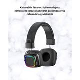 Hobilinka Bluetooth 5.3 Rainbow Işıklı Kulak Üstü Kablosuz Kulaklık - 1