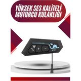 Hobilinka Intercom Bluetooth Kask Kulaklık Motosiklet Kulaklık 5.0 Bluetooth - Kırmızı