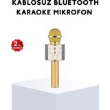 Hobilinka Karaoke Mikrofonu Bluetooth USB Aux Girişli Yankı Efektli - Renkli