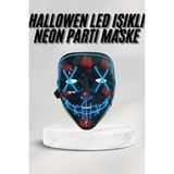 Hobilinka LED Işıklı Neon Maske Cadılar Bayramı Maskesi Korkunç Korku Maskesi