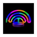 Hobilinka Neon Işıklı Gökkuşağı Masa Gece Lambası - 1 - 10 W - Amber