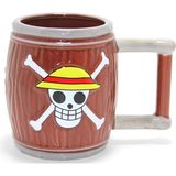 Hobilinka One Piece Hasır Şapka Korsanları 3D Fıçı Tasarımlı Kupa Bardak ALK4552 - Renkli