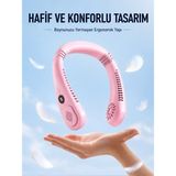 Hobilinka Pembe Boyun Tipi Fan USB Şarjlı Hafif Tasarım Güçlü Hava Üflemeli Serinletici - 1 - Var