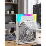 Hobilinka Su Püskürtmeli Mini Klima Fan USB Şarjlı Masaüstü Soğutucu Rgb Işıklı - Ahşap