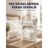 Hobilinka Taşınabilir 3'ü 1 Arada Mini Fan | Nemlendirici + Soğutucu + Gece Lambası Yeni Nesil