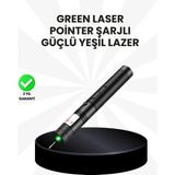 Hobilinka Yüksek Güçlü Yeşil Lazer Pointer 5000MW Şarjlı - 1 m - 00 Beyaz