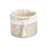 Hobilinka Yuvarlak Katlanabilir Çok Amaçlı Saklama Organizer Kutu Keçe Sepet (Mega) - 03389 - Renkli - 10 x 10 cm