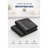 HOBİLON (2 Adet) 30x40 Mikrofiber Sihirli Temizlik Bezi - Genel Kullanıma Uygun Mutfak Banyo Bezi