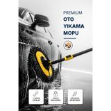 HOBİLON Teleskopik Saplı & Mikrofiber Uçlu & Eğimli Sap Oto Yıkama ve Kurulama Mopu ve Fırçası