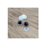 hobimon Amigurumi 12 Mm Vidalı Renkli Simli Göz - Gümüş - 10 Adet (5 Çift) Kilitli Göz