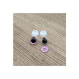 hobimon Amigurumi 12 Mm Vidalı Renkli Simli Göz - Pembe - 10 Adet (5 ÇİFT) Kilitli Göz