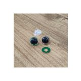 hobimon Amigurumi 12 Mm Vidalı Renkli Simli Göz - Yeşil - 10 Adet (5 Çift) Kilitli Göz