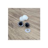 hobimon Amigurumi 14 mm Vidalı Renkli Simli Göz Gümüş 10 Adet 5 Çif Kilitli Göz