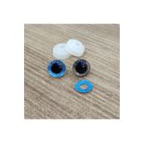 hobimon Amigurumi 14 Mm Vidalı Renkli Simli Göz - Mavi - 10 Adet (5 ÇİFT) Kilitli Göz