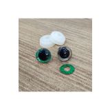 hobimon Amigurumi 14 Mm Vidalı Renkli Simli Göz - Yeşil - 10 Adet (5 ÇİFT) Kilitli Göz