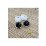 hobimon Amigurumi 16 Mm Vidalı Renkli Simli Göz - Gold - 10 Adet (5 ÇİFT) Kilitli Göz