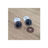hobimon Amigurumi 20 mm Vidalı Renkli Simli Göz - Kahve - 10 Adet (5 Çift) Kilitli Göz