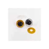 Hobimon Amigurumi Vidalı Renkli Simli Göz - Gold - 20 mm - 10 Adet (5 Çift) Kilitli Göz