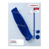 Hobimos 10 Adet Saks Mavi Şönil Tel - 6 mm x 30 cm - Tüylü Çubuk Çiçek ve Hobi Malzemesi