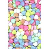 Hobimos 100 Adet 10 Mm Plastik Kalp Model Boncuk Pastel Karışık Renk, Takı Malzemesi, Plastik Boncuk