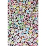 Hobimos 100 Adet 4x7mm Yassı Karışık Şekilli Plastik Boncuk - Kalp, Yıldız, Ay Boncuk - Takı Yapım Boncuğu