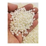Hobimos 100 Adet 6 mm Krem Renkli Plastik Yarım İnci Boncuk - Deliksiz Süs ve Aksesuar Boncuğu