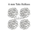 Hobimos 100 Adet 6 mm Takı Halkası Nikel Renk- Montaj Halkası - Yuvarlak Tel Halka