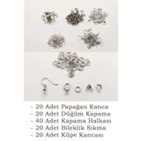 Hobimos 120 Adet Takı Yapım Malzemeleri - Papağan - Kapama - Halka - Sıkma - Küpe Kancası