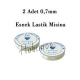 Hobimos 2 Adet 0,7 mm Şeffaf Lastikli Silikon Misina- Elişi Takı Aksesuar Esnek Lastik Misine