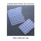 Hobimos 24 Bölmeli 19 cm Şeffaf Plastik Takı Boncuk Saklama Kutusu