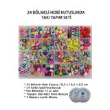 Hobimos 24 Bölmeli Hobi Kutusunda 360 Adet Fimo Boncuk Takı Yapım Seti