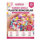 Hobimos 25 Gram Karışık Şekilli Plastik Boncuklar – Çocuk Takı Yapım Boncukları, Bileklik ve Kolye Tasarım Boncuğu